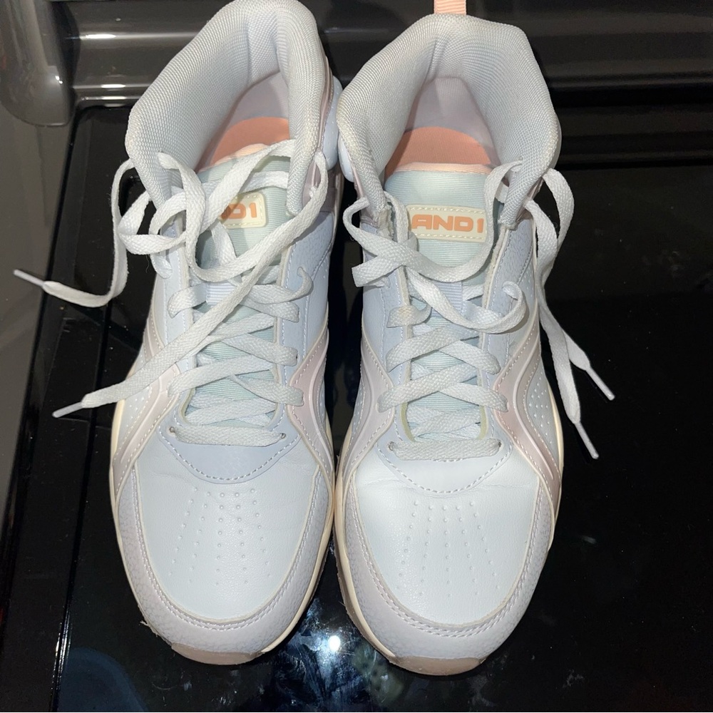 AND1 White and Pink Athletic Shoes